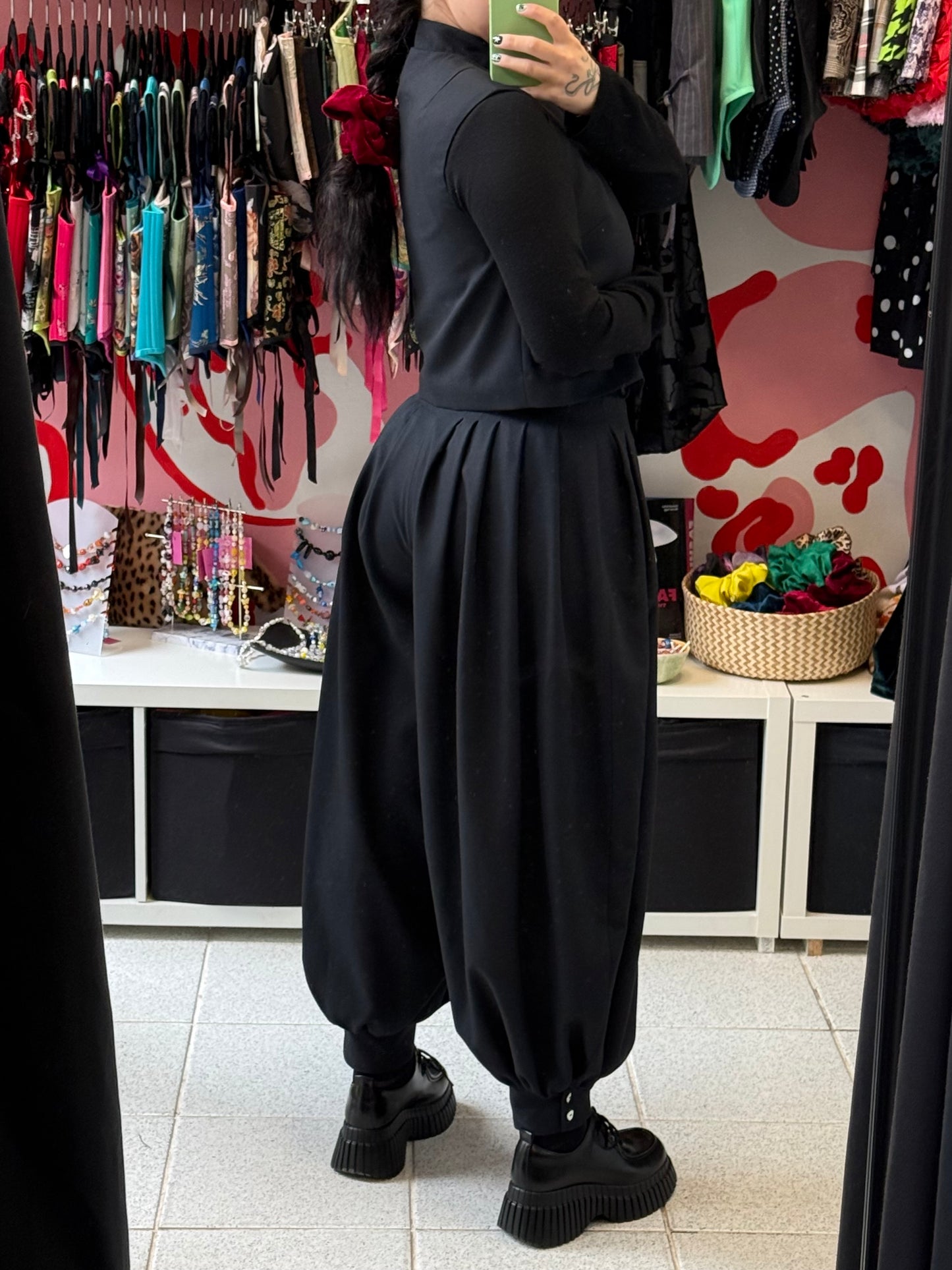 Strict Black Wool Pants