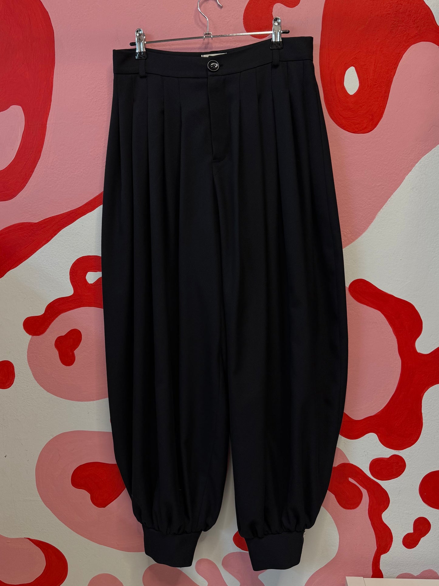 Strict Black Wool Pants