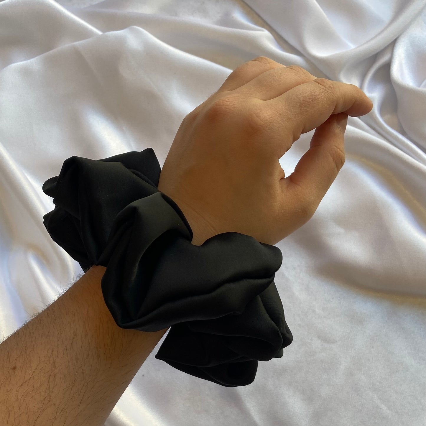 Black Satin Scrunchy