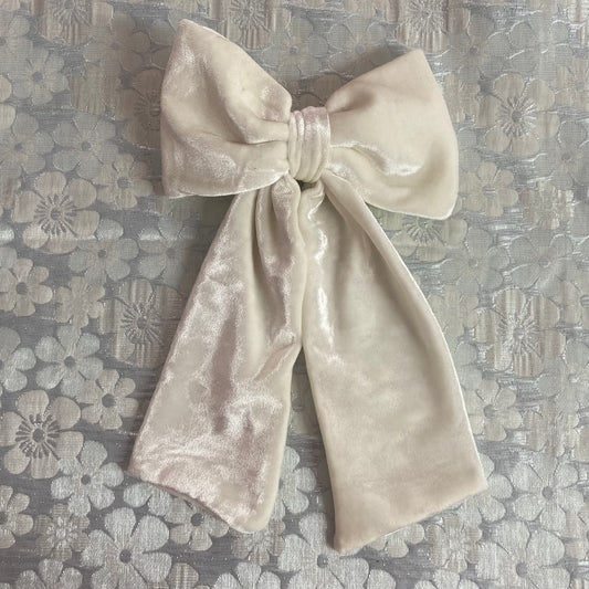 White Velvet Bow