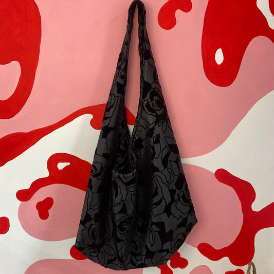 Oversized Velvet Leather Bag