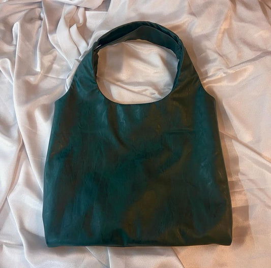 Wavy Green Leather Tote