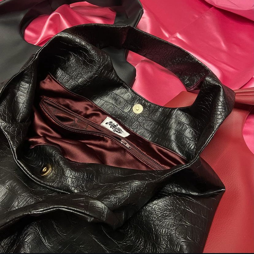 Cherry Red Leather Tote