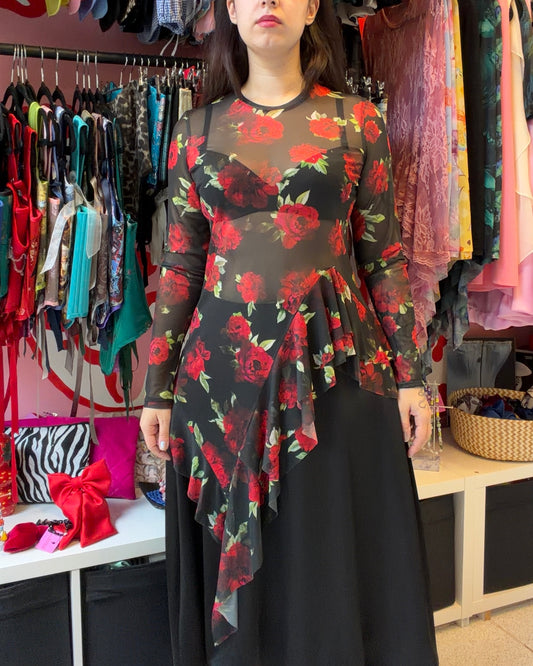 ‘In Roses’ Frill Top