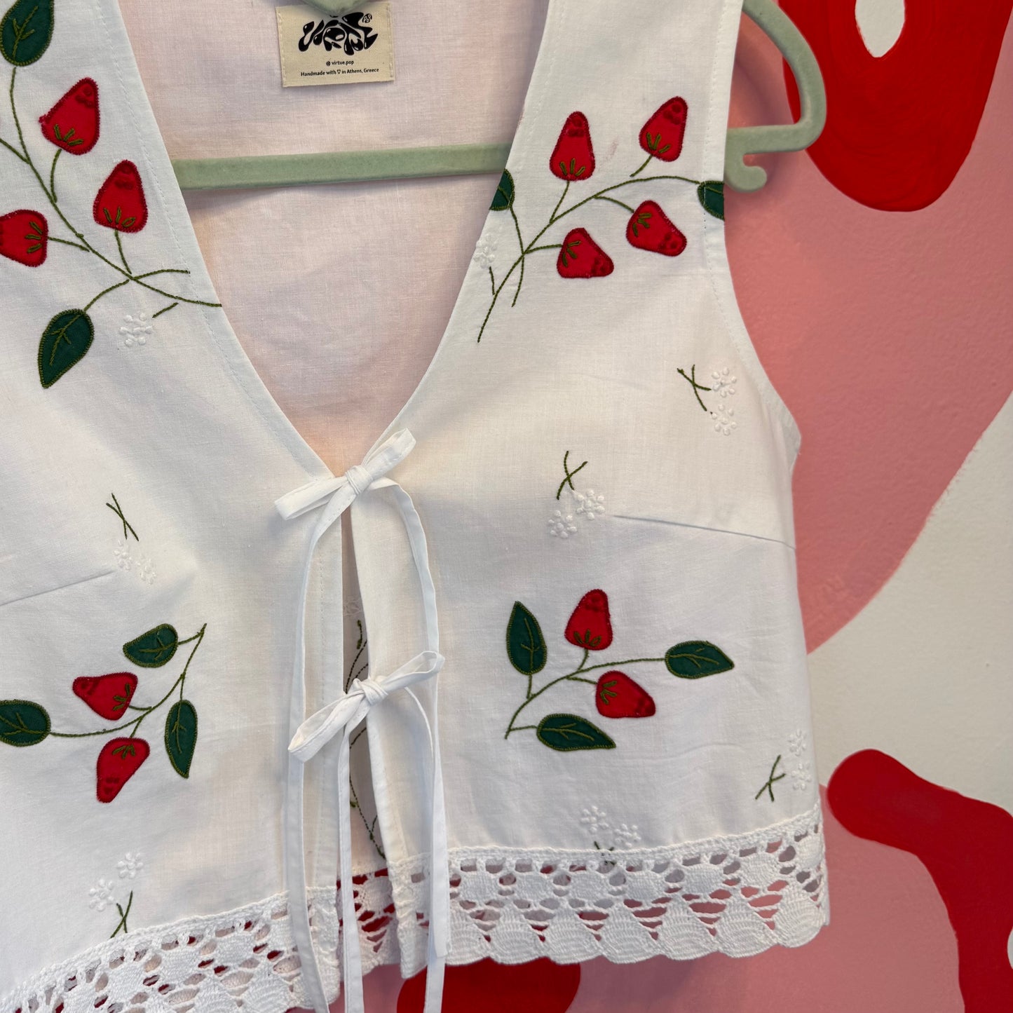 Strawberry Stitched Vest