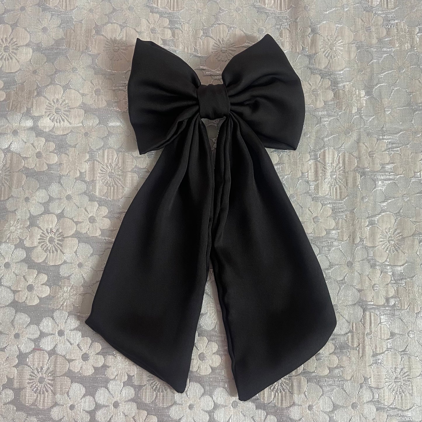 Black Satin Bow