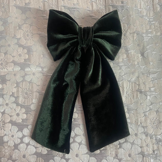 Green Velvet Bow