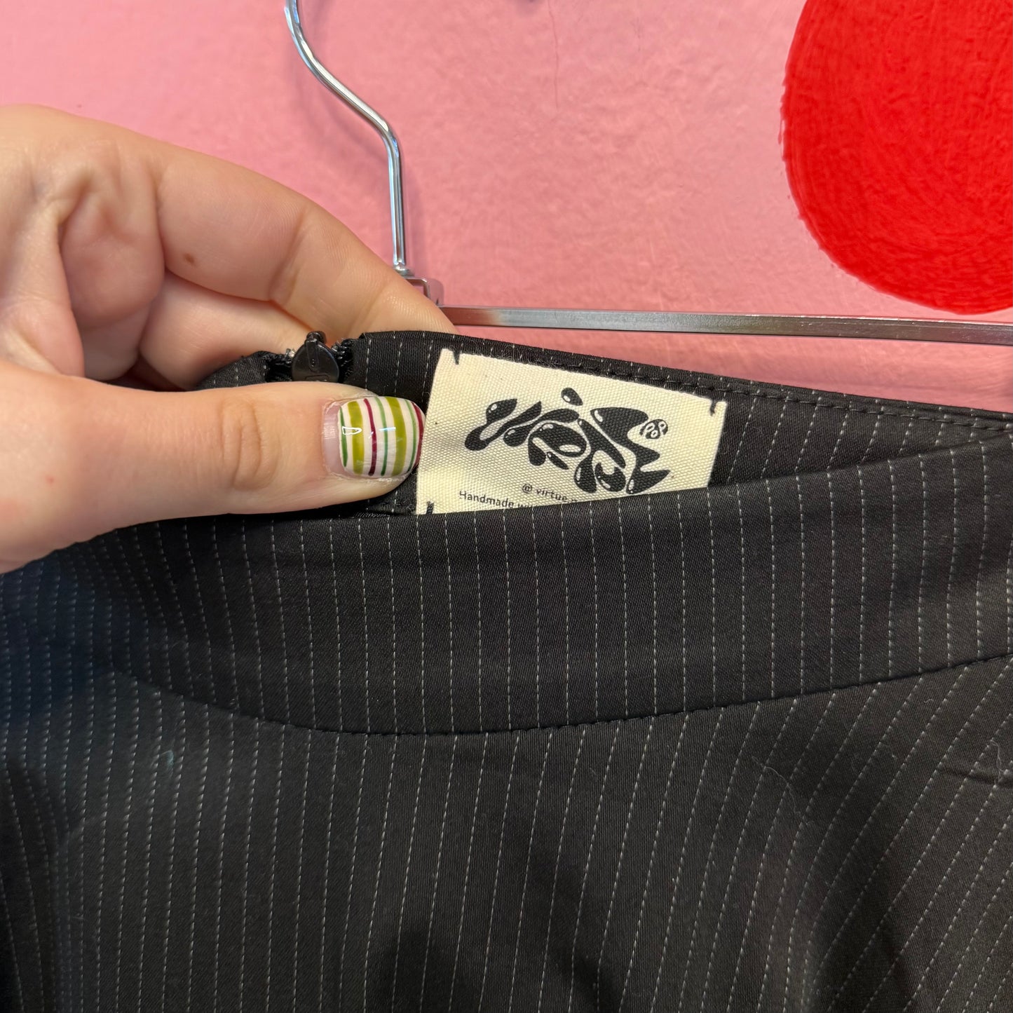 Black Striped Tulip Skirt