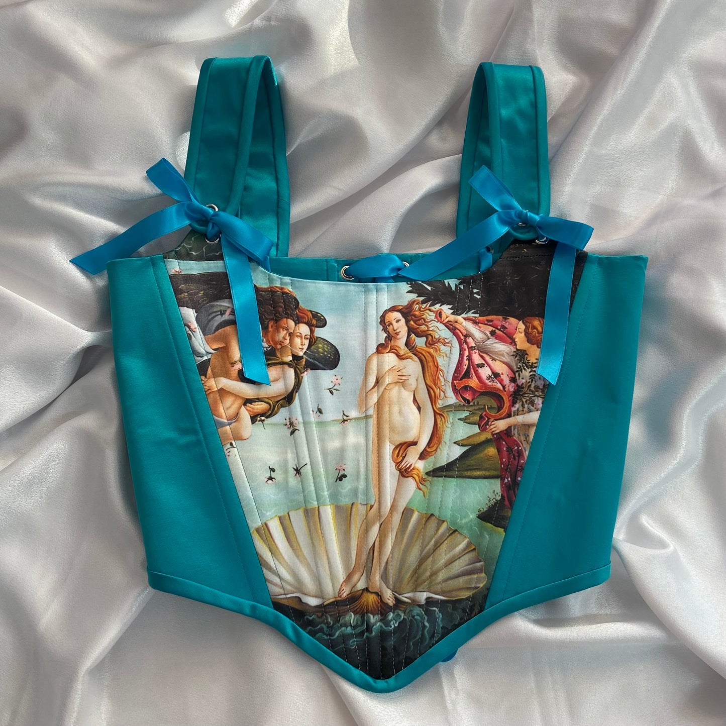 “The Birth of Venus” Blue Corset