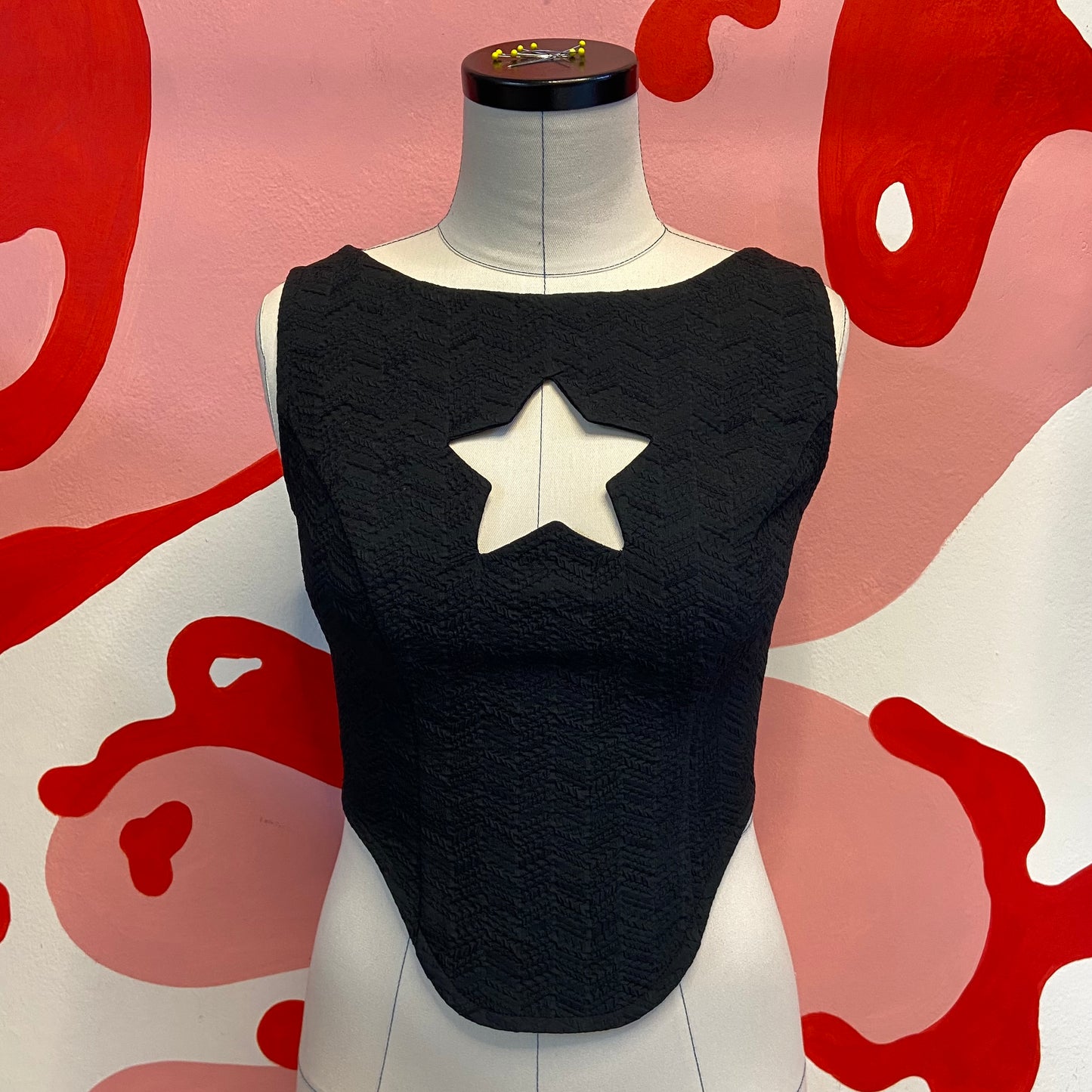 Puffy Black Star Top