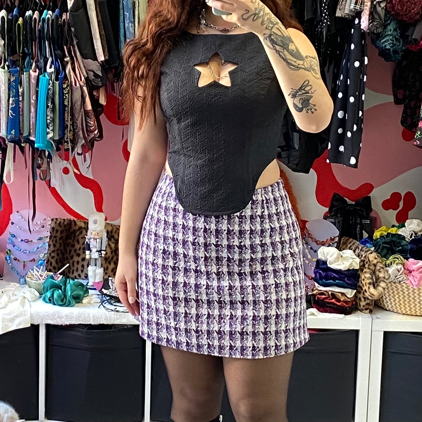 Tweed Wool Mini Skirt