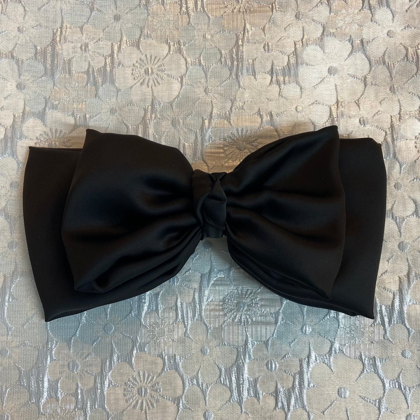 Double Black Satin Bow