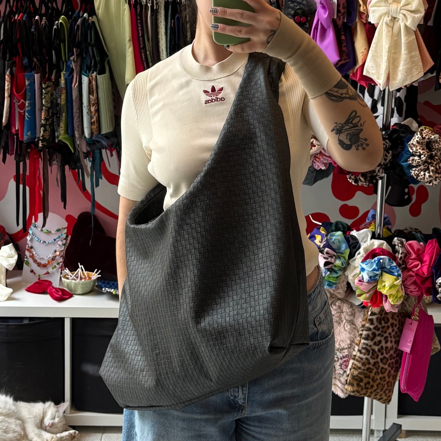 Oversized Checkered Bag