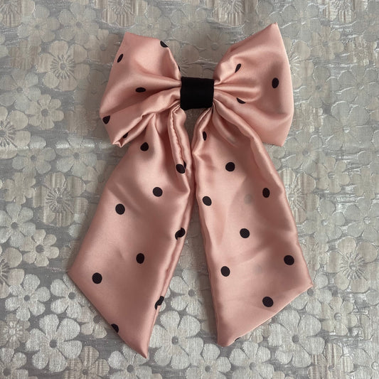 Pink & Dots Satin Bow