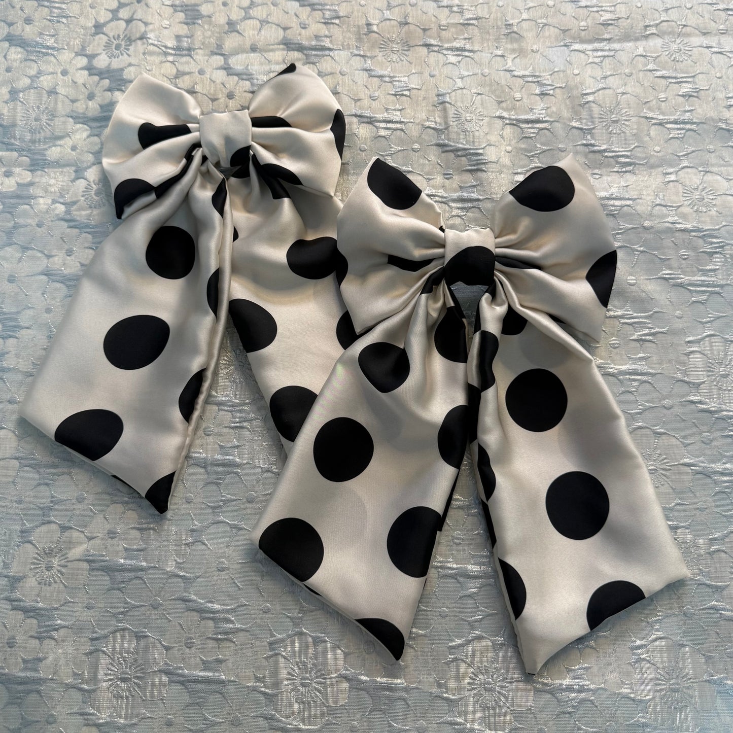 Polka Dot Satin Bow