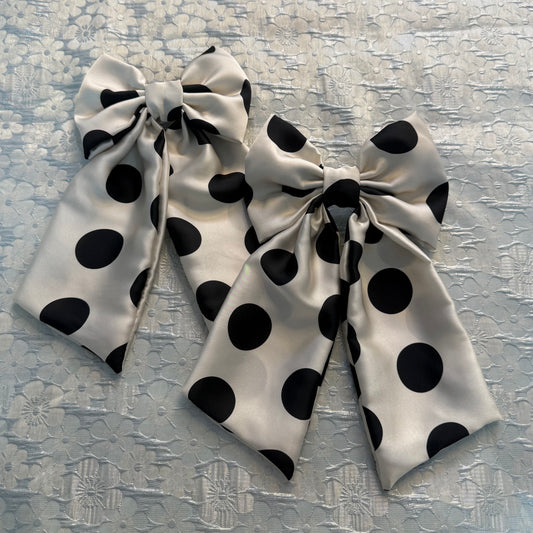 Polka Dot Satin Bow