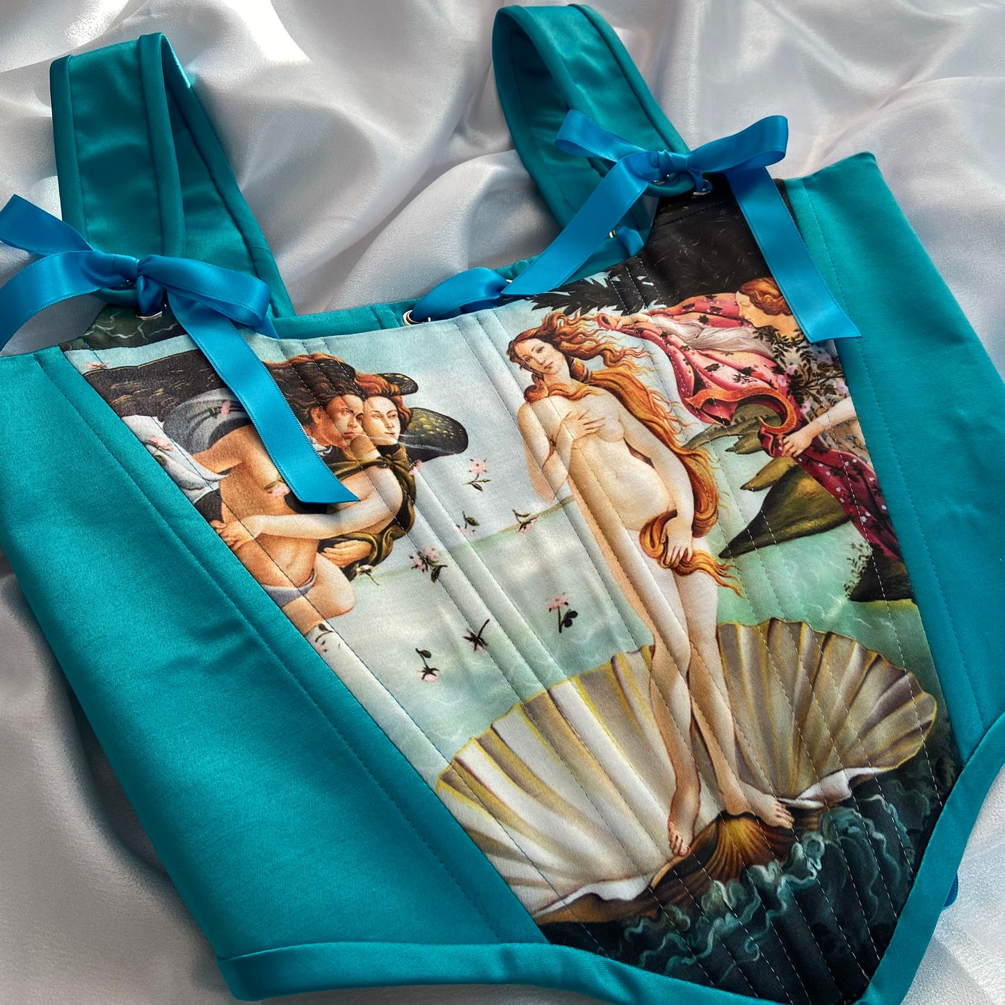 “The Birth of Venus” Blue Corset