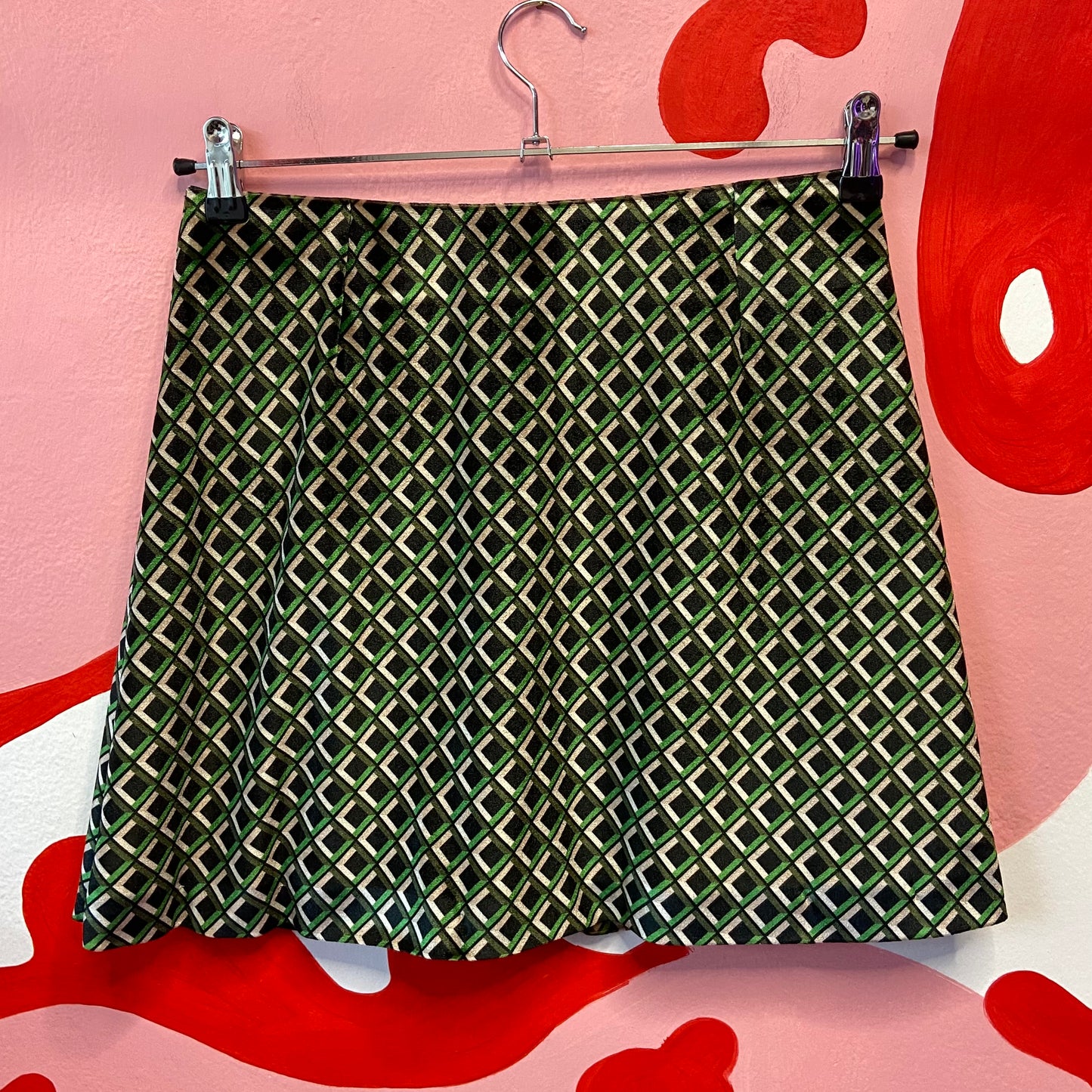 ‘Green Velvet Paradise’ Mini Skirt