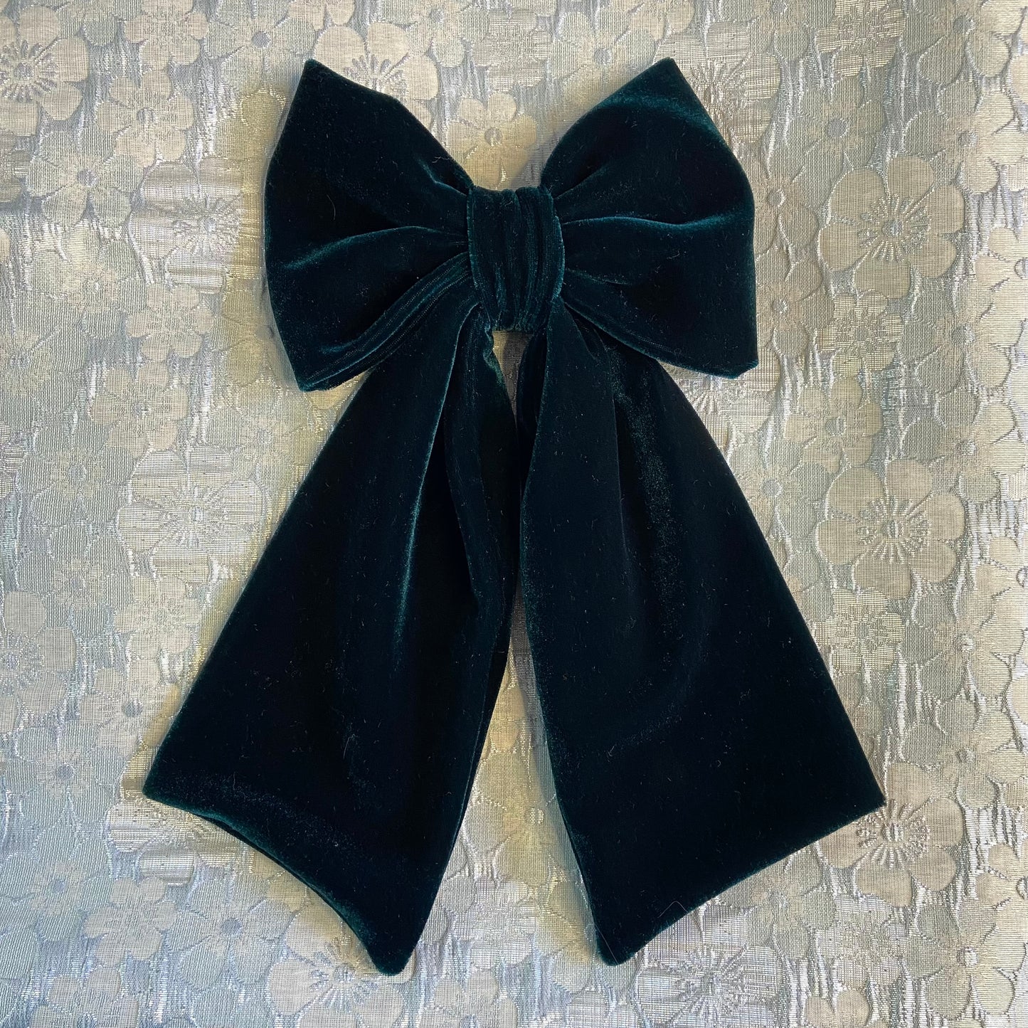 Forest Green Velvet Bow