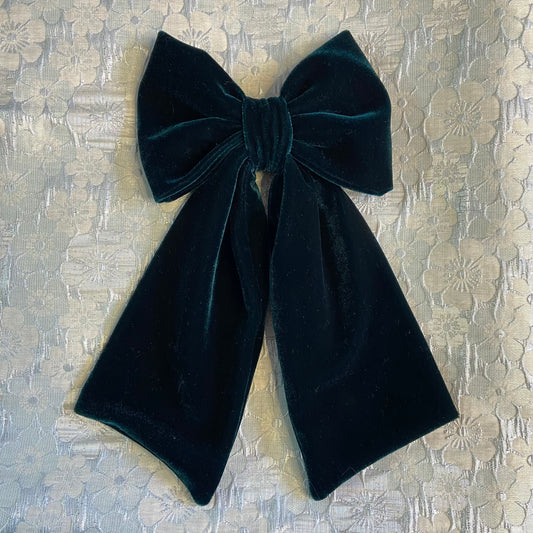 Forest Green Velvet Bow