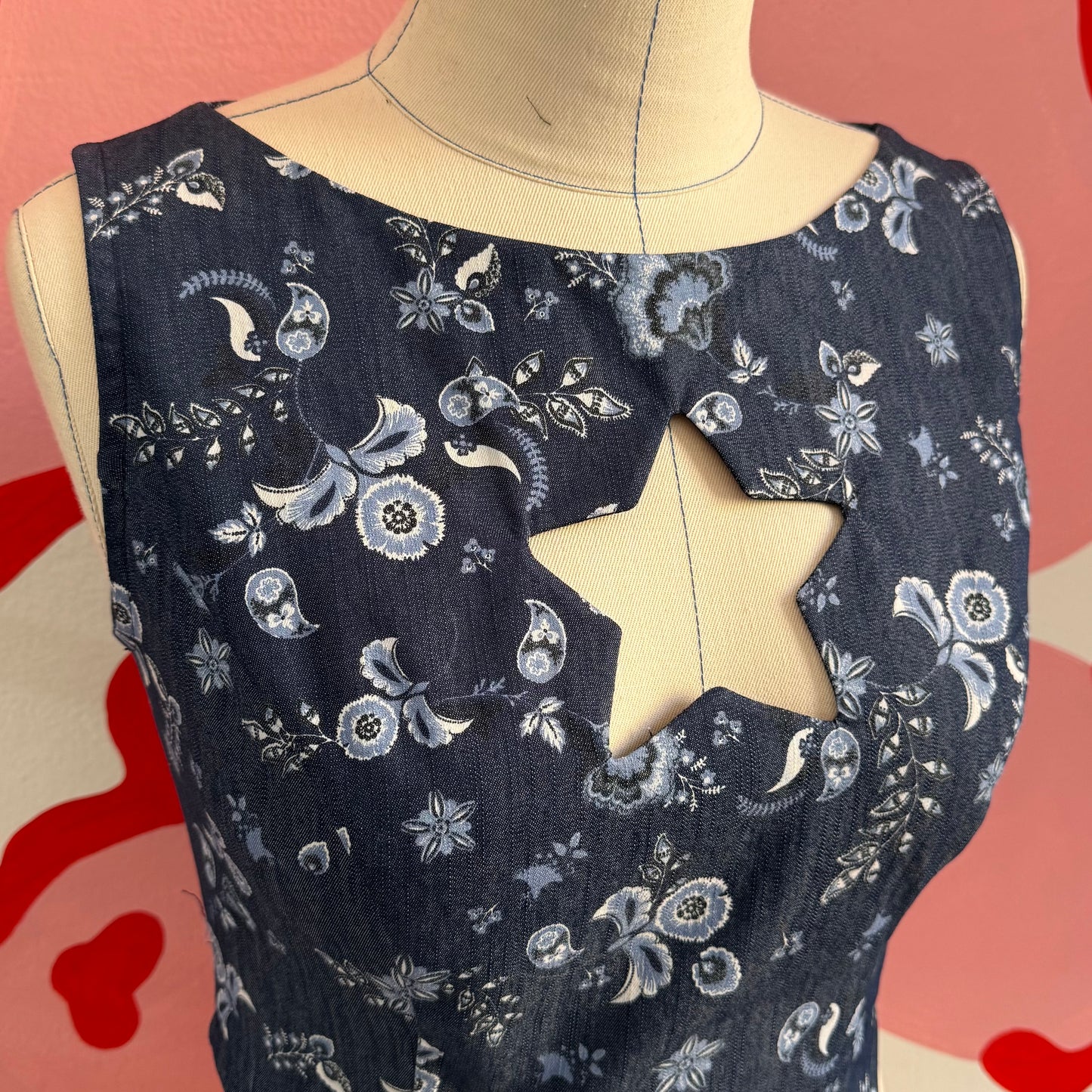 Flower Denim Star Top