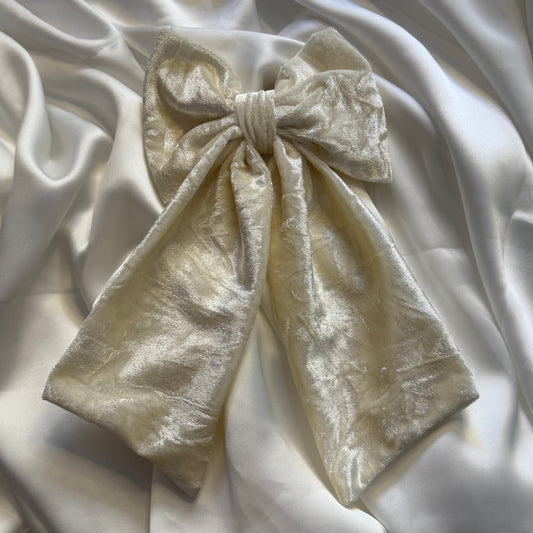 White Velvet Bow