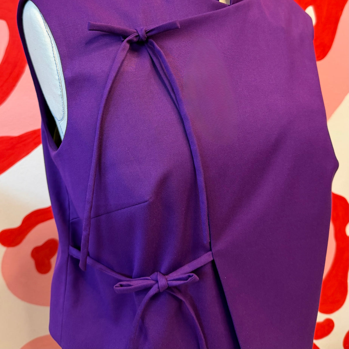 Mauve Asymmetrical Wool Vest
