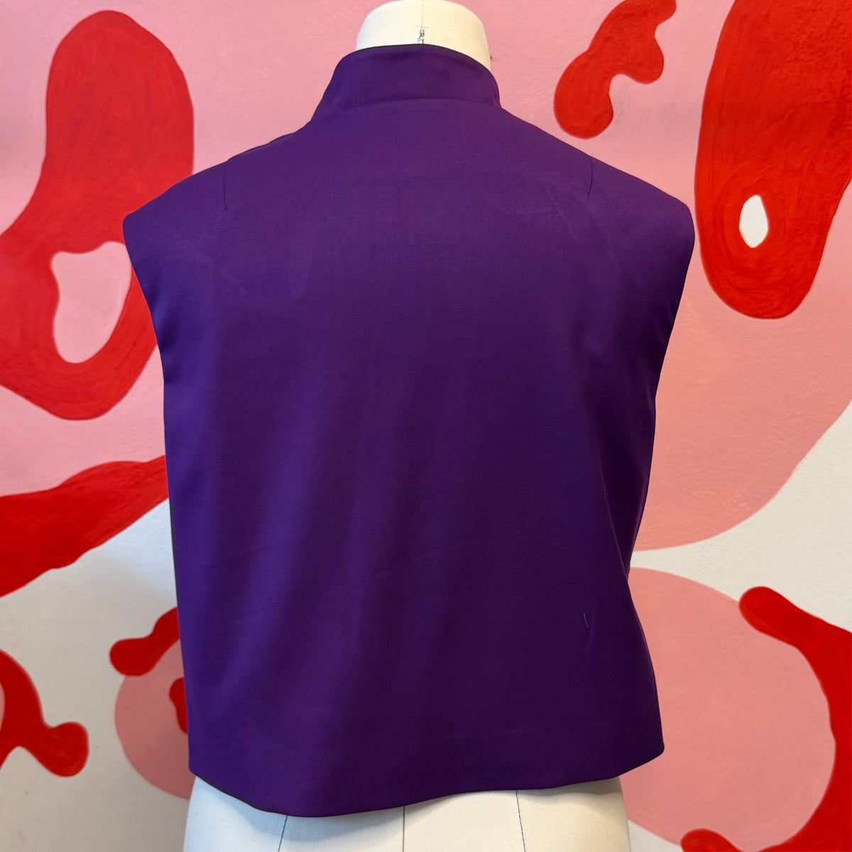 Mauve Asymmetrical Wool Vest