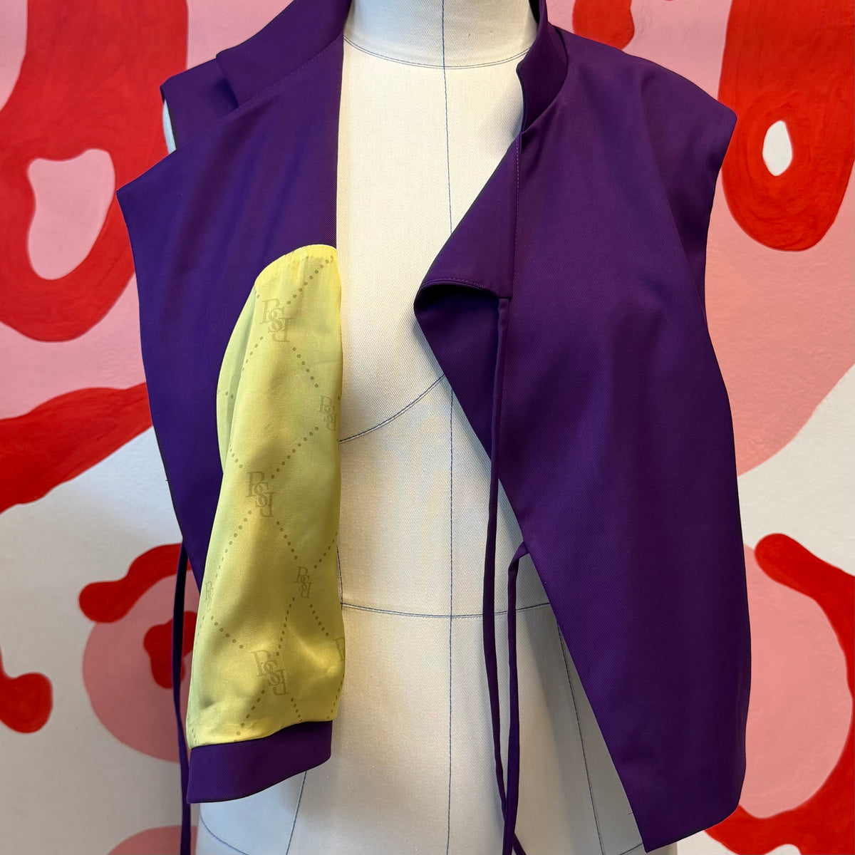 Mauve Asymmetrical Wool Vest